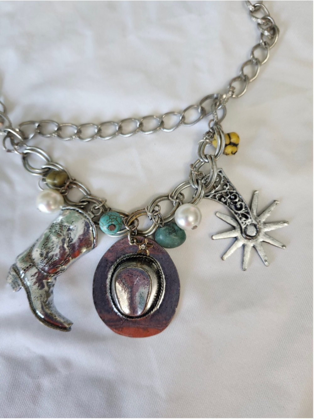 Women's Unbranded Western Charm Necklace One Size Silver Turquoise - Picture 2 of 8